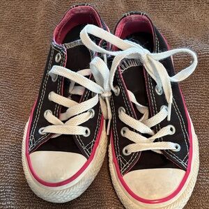 Converse Kids Black and Pink Sneakers
